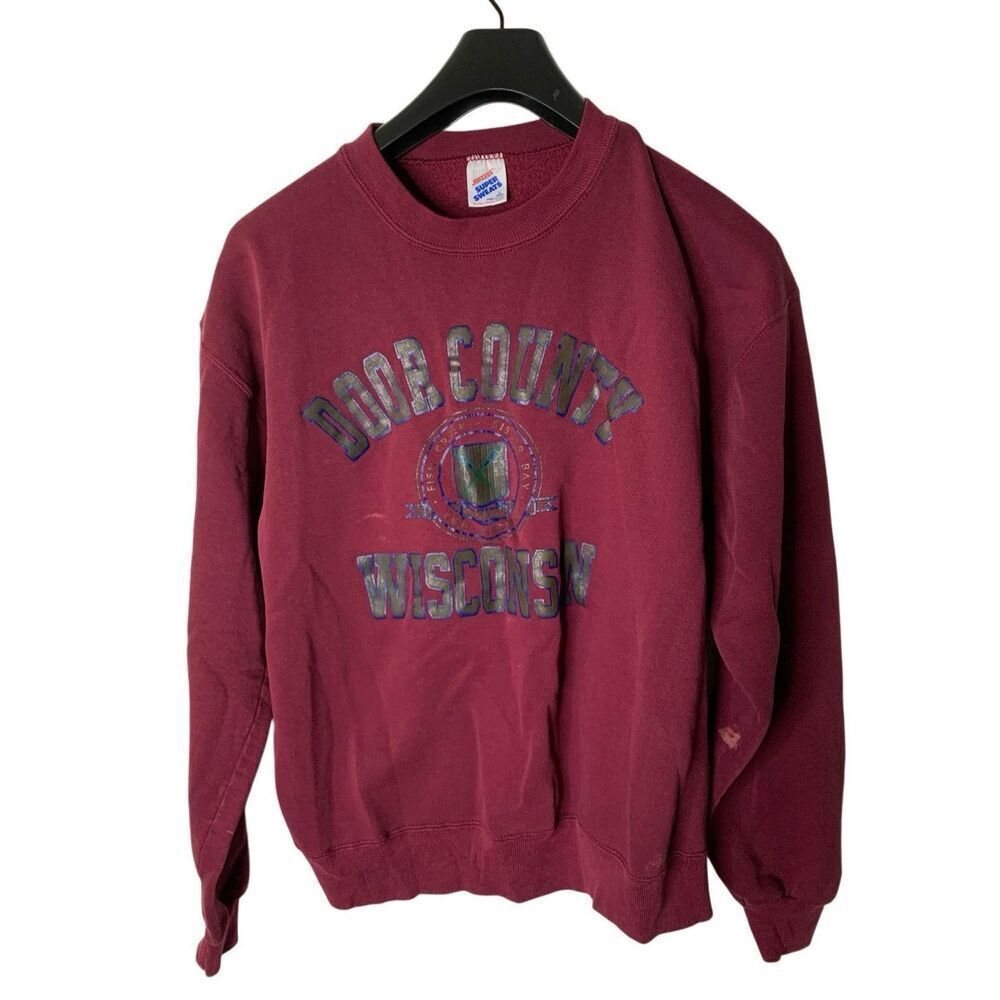 Vintage Jerzees Door County Wisconsin Super Sweats sweatshirt USA size large